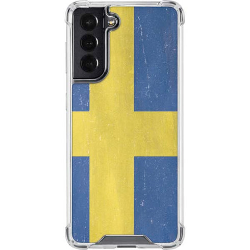 Sweden Flag Distressed Galaxy S22 Clear Case